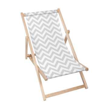 Drevené plážové lehátko Zig Zag Grey