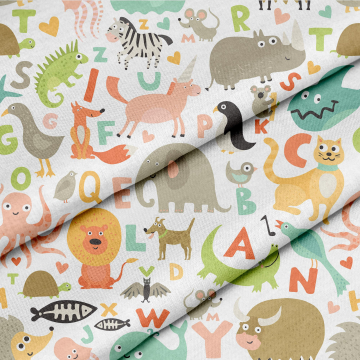 Látka Alphabet Animals