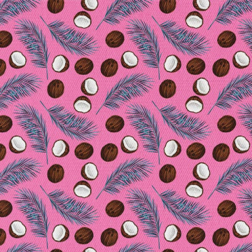 Látka Coconuts on Pink