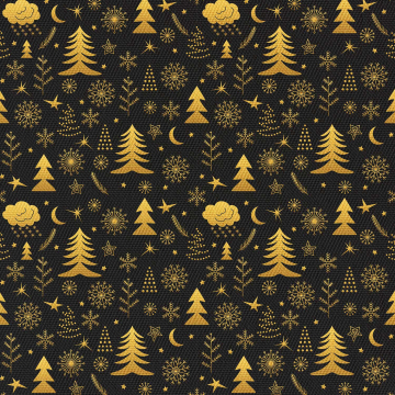 Látka Golden Christmas Tree material