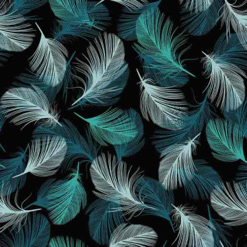 Látka Turquoise Feathers