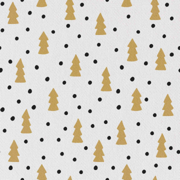 Látka Golden Christmas Trees