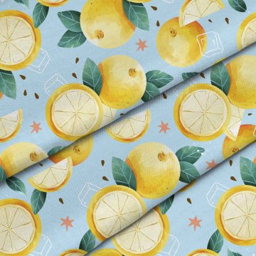 Látka Watercolor Summer Lemons