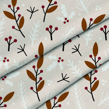 Látka Christmas Beige Pattern