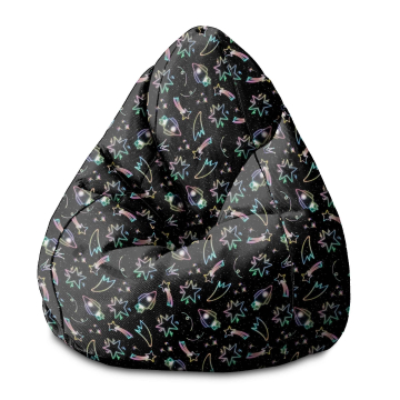 Sedací vak Pearshape Neon Galaxy