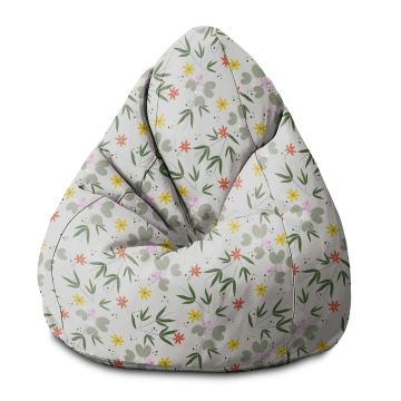 Sedací vak Pearshape Flower Doodling