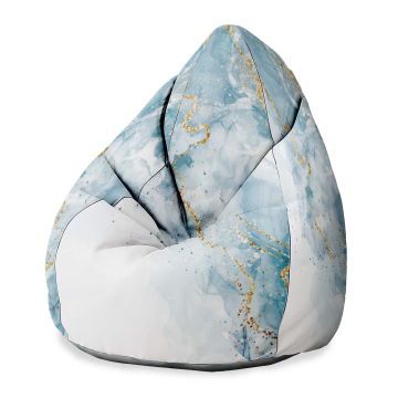 Sedací vak Pearshape Blue Elegant Marmur