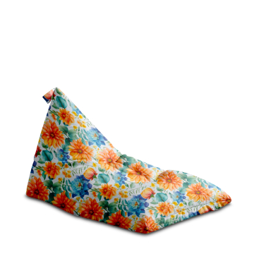 Sedací vak Triangle Watercolor Flower Leaves