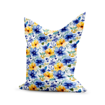 Sedací vak Pillow Yellow and Blue Flowers
