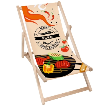 Drevené plážové lehátko Ocko - Hlavný grill majster