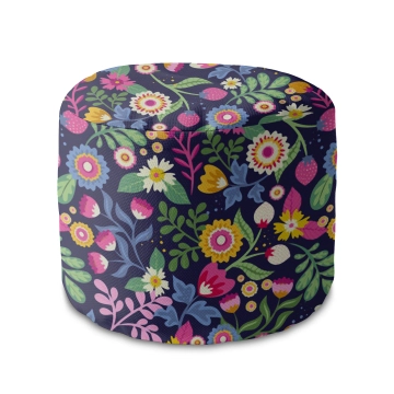 Sedací vak okruhlá podnožka Exotic Floral