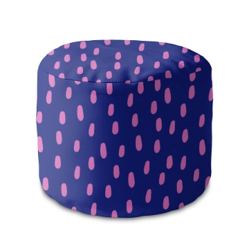 Sedací vak okruhlá podnožka Pink Spots