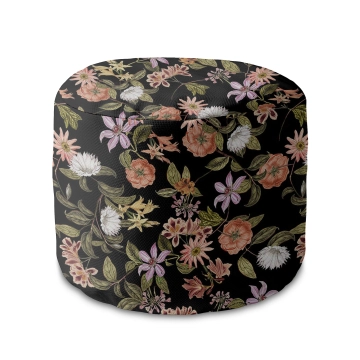 Sedací vak okruhlá podnožka Dark Jungle Pattern