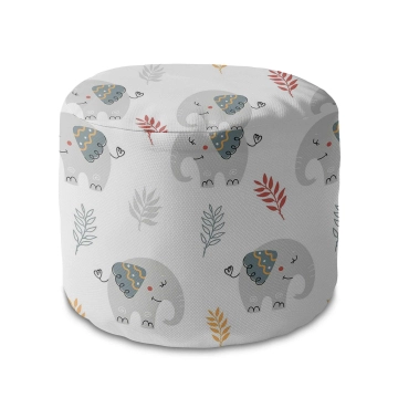 Sedací vak okruhlá podnožka Cute Elephant