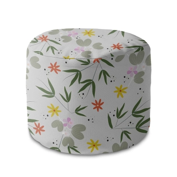 Sedací vak okruhlá podnožka Flower Doodling