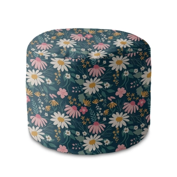 Sedací vak okruhlá podnožka Daisy Meadow