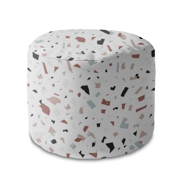 Sedací vak okruhlá podnožka Brown Terrazzo