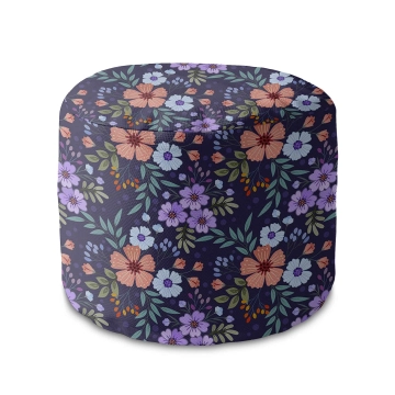 Sedací vak okruhlá podnožka Botanical Pattern