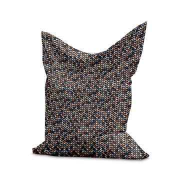 Sedací vak Pillow Retro Black Leafs