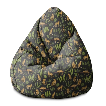 Sedací vak  Pearshape Pantery Na čiernym